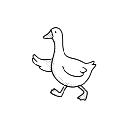 A goose waving hello